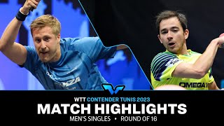 Hugo Calderano vs Mattias Falck  MS R16  WTT Contender Tunis 2023 [upl. by Idyak989]