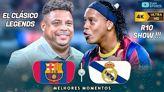 REENCONTRO DAS LENDAS DE REAL E BARÇA NO ÉL CLÁSSICO TEVE GOL E SHOW DE RONALDINHO GAÚCHO NA PARTIDA [upl. by Louls]