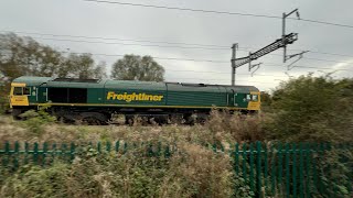 66585 passing Wootton Bassett on Sunday 13th October 2024 [upl. by Martens]