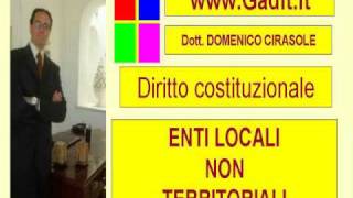 VIDEO LEZIONE DIRITTO COSTITUZIONALE ENTI LOCALI NON TERRITORIALI [upl. by Elladine]