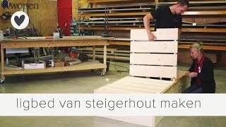 ligbed van steigerhout maken  vtwonen  doehetzelf [upl. by Aivatnuahs410]