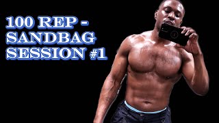 150 Pound Sandbag Clean amp Presses [upl. by Spurgeon]