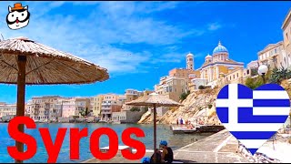 Syros island  Ermoupoli  Greece Walking Tour  Best island to live in ギリシャ歩きシロス島 [upl. by Lolande]