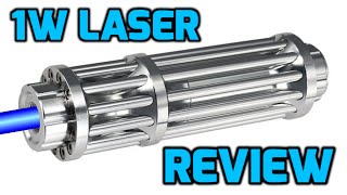 1W 445nm  450nm Blue Burning Laser Pointer Review [upl. by Maurits]