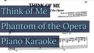 Think of Me Piano Karaoke w High quotCquot Phantom of the Opera Accompaniment [upl. by Suisyola]