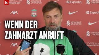 Klopp muss lachen Zahnarzt stört LiverpoolPK [upl. by Wilone608]