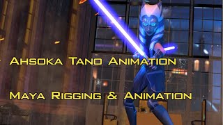 Ahsoka Tano Animated Shot  Maya Rigging amp Animation [upl. by Yssenhguahs]