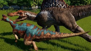 Spinosaurus vs All Hadrosaurs Including Olorotitan  Jurassic World Evolution 1080p 60FPS [upl. by Dao346]