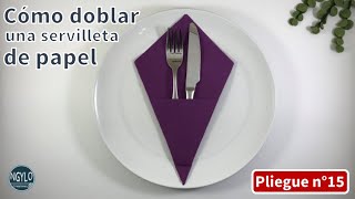 Cómo doblar una servilleta de papel para cubiertos en forma de cono  Decoraciones para la mesa [upl. by Nollad]