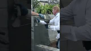 Stucco over Block walls shortsfeed blockwall learning educational diy howto concrete [upl. by Trinia]