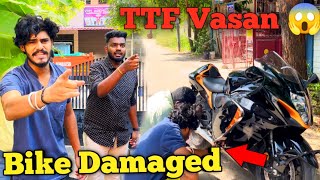 TTF Vasan New Bike Damaged 😱Hayabusa 🔥  Jp390Rider ❤️  Tamil [upl. by Banky]