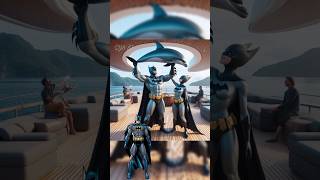 Superheroes​  When a dolphin is caught 😺superhero batman deadpool spiderman [upl. by Barncard]