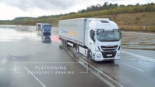 KnorrBremse and Continental Truck Platooning [upl. by Aitercul]