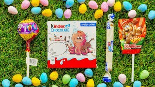 Unusually pleasant l Unpacking Kinder Chocolate l Sour candies and lollipops ASMR sounds🍭 [upl. by Dnomder]