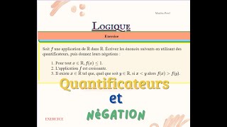 Exercice  Négation des quantificateurs [upl. by Anneg]