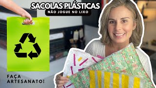 COMO TRANSFORMAR Sacolas Plásticas em Matéria Prima para Artesanato  Faça você mesmo [upl. by Alodi]