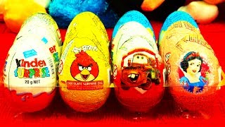 12 Surprise Eggs Easter Angry Birds Pixar Cars Disney Princess Smurfs Kinder Marvel Monsters Toys [upl. by Lehte743]