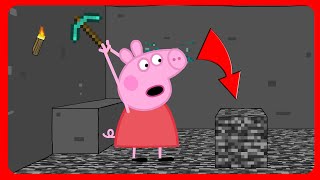 Peppa pig breaks the bedrock in Minecraft Cartoon parody [upl. by Eissed]