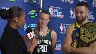 Stephen Curry and Sabrina Ionescu Interview after 3 Point Contest  Feb 17  2024 NBA 3PT Contest [upl. by Medlin]