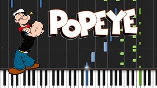 Popeye the Sailor Man  Theme Song Synthesia Tutorial [upl. by Rumney564]