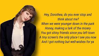 Taylor Swift  Dorothea lyrics [upl. by Eckardt515]