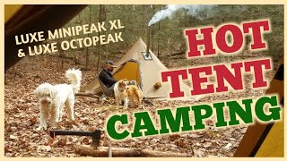 2 LUXE HOT TENTS • WINTER CAMPING • NEW SAW • FIREWOOD FOOD amp FUN [upl. by Magnuson46]