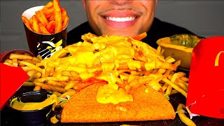 ASMR McDonalds Mukbang Animal Style Fries  Extra Cheesy  Eating Show  Talking Review Messy [upl. by Thistle777]