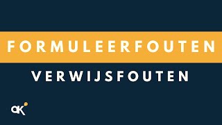 Formuleerfouten verwijsfouten [upl. by Enyamart]