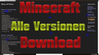 Minecraft ALLE VERSIONEN LAUNCHER DOWNLOAD  LINKS GERMAN [upl. by Eissak]