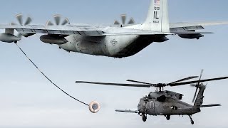 Super Skilled US Helicopter Pilot Performs Dangerous MidAir Refueling [upl. by Alikat]