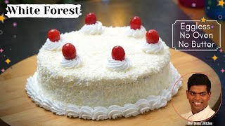 White Forest Cake Recipe in Tamil  No Oven Eggless Birthday Cake  CDK 379  Chef Deenas Kitchen [upl. by Yard584]