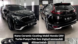 NANO CERAMIC COATING MOBIL HONDA CRV TURBO PRISTIGE WARNA HITAM SETELAH REPAINT LANGSUNG KE WPZ ACEH [upl. by Ardnuek]