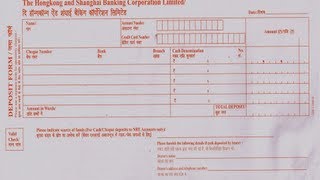 IN HSBC How to fill Deposit slip [upl. by Zehe]