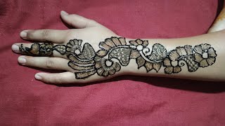 beautiful back hand Arabic Mehndi simple  tattoo design design [upl. by Brena]