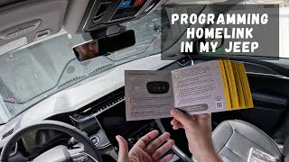 Programming the HomeLink Universal Garage Door Opener in a 2023 Jeep Grand Cherokee Limited [upl. by Vanny]