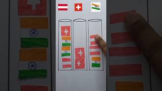 National flag drawing 🇮🇳🇨🇭🇦🇹  Easy Flag Drawing art flagdrawing viralshorts flag shorts [upl. by Akli]