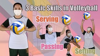 3 Basic Skills in Volleyball [upl. by Susette]