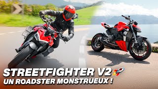 DUCATI STREETFIGHTER V2  UN ROADSTER MONSTRUEUX 🚀 ESSAI10 [upl. by Hsirt]