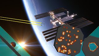 ISS debris impact  Hypervelocity alu sphere vs whipple shield  Kinetic Impact Simulation [upl. by Lonyer284]