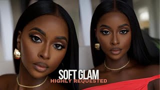 Soft Glam  Dark Skin Makeup [upl. by Enitselec]