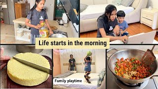 First time making Dhokla in Shanghai I We play basketball as a family [upl. by Assiralk]