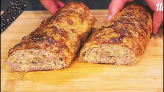 Вкусный РУЛЕТ ИЗ ЛАВАША на скорую руку ЛАВАШ С ФАРШЕМ и сыром в духовке [upl. by Roper]