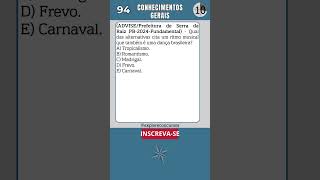 📘 94 QUESTÃO DE CONHECIMENTOS GERAIS PARA CONCURSO quiz concurso atualidades conhecimentosgerais [upl. by Maia]