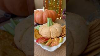 EASY pumpkin cheese ball  the perfect makeahead Halloween appetizer halloweenfood [upl. by Jaime]