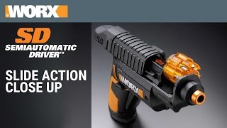 WORX SD SemiAutomatic Driver  Slide Action Close Up [upl. by Kinimod]