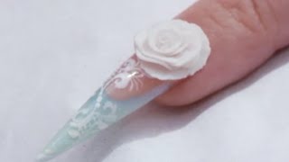 Long stiletto nail with extreme 3D rose  Part 1 [upl. by Archangel404]