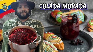 HACIENDO COLADA MORADA ECUATORIANA🇪🇨  Bebida típica por el día de los Difuntos🍷 [upl. by Elumas]