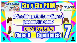 😋5to y 6to PRIMARIA 💪 ¿Cómo interpretar los octógonos para nuestra salud Tarea explicada [upl. by Anelrahc]