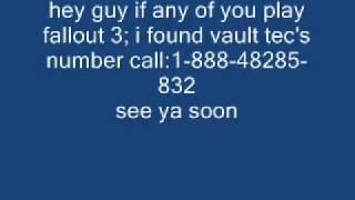 Vault Tec Phone Number [upl. by Buonomo]