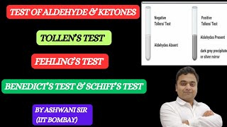 TOLLENS FEHLINGS BENEDICT S amp SCHIFFS TEST FOR ALDEHYDES  ALDEHYDE KETONE CHEMISTRY CLASS 12 [upl. by Eivla956]